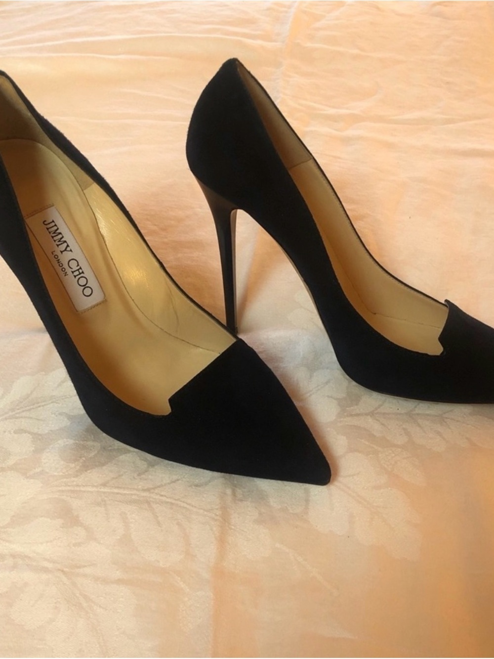 Jimmy Choo Black Suede Pointed Toe Stiletto Pumps - Elegant Classic
